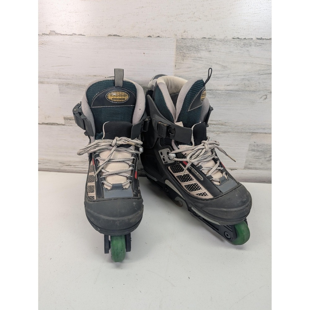 CORR ATA-700 Inline Skates Adult Rollerblades ABEC-5 Quick-Skid Green Wheels sz7